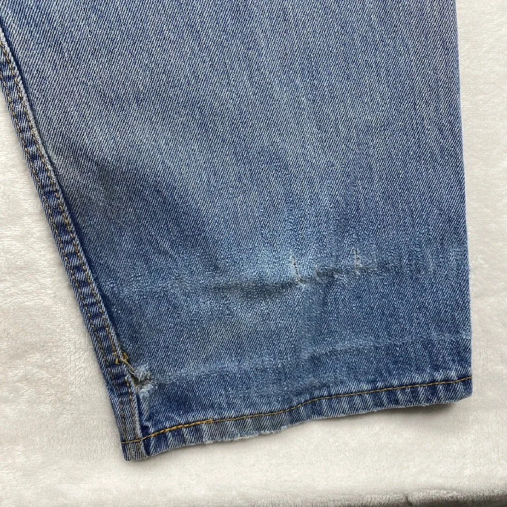 Levi's 550 Relaxed Fit‎ Jeans Faded Light Wash Denim Pants Mens W38 L29 - flaw